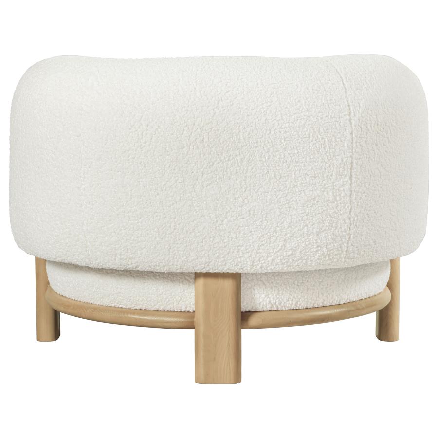 Lawler Upholstered Barrel Back Accent Chair Ivory and Natural - Home & Sleep Outlet