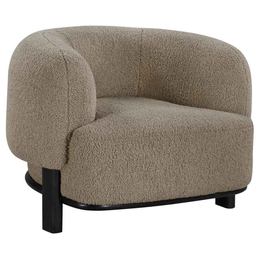 Lawler Upholstered Barrel Back Accent Chair Brown and Black - Home & Sleep Outlet
