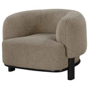 Lawler Upholstered Barrel Back Accent Chair Brown and Black - Home & Sleep Outlet