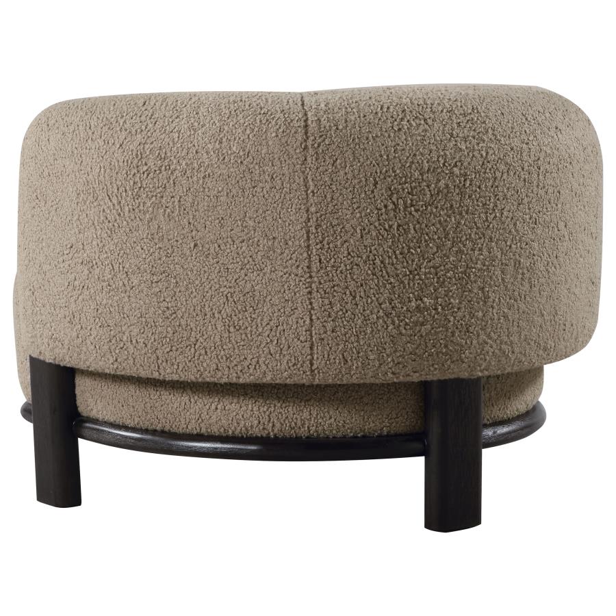 Lawler Upholstered Barrel Back Accent Chair Brown and Black - Home & Sleep Outlet