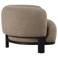 Lawler Upholstered Barrel Back Accent Chair Brown and Black - Home & Sleep Outlet