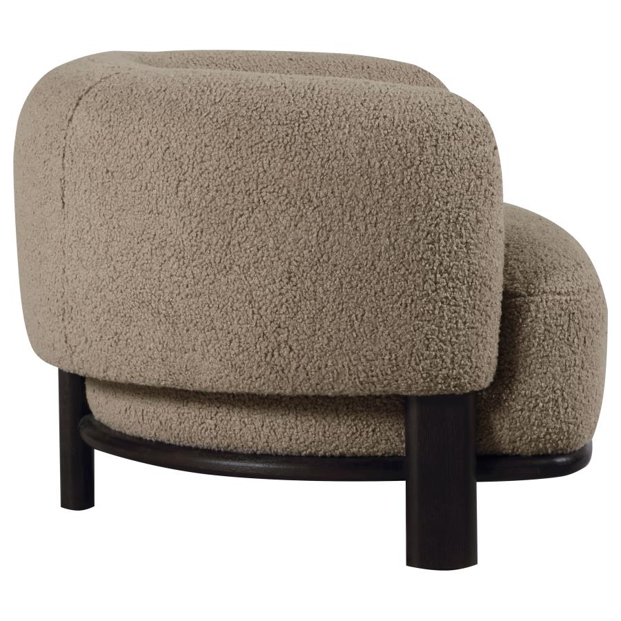 Lawler Upholstered Barrel Back Accent Chair Brown and Black - Home & Sleep Outlet