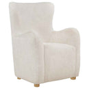 Thornton Faux Fur Upholstered Wingback Lounge Accent Chair Ivory - Home & Sleep Outlet