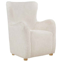 Thornton Faux Fur Upholstered Wingback Lounge Accent Chair Ivory - Home & Sleep Outlet