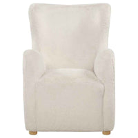 Thornton Faux Fur Upholstered Wingback Lounge Accent Chair Ivory - Home & Sleep Outlet