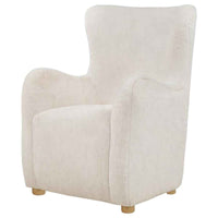 Thornton Faux Fur Upholstered Wingback Lounge Accent Chair Ivory - Home & Sleep Outlet