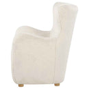 Thornton Faux Fur Upholstered Wingback Lounge Accent Chair Ivory - Home & Sleep Outlet