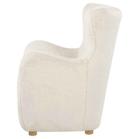 Thornton Faux Fur Upholstered Wingback Lounge Accent Chair Ivory - Home & Sleep Outlet
