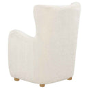 Thornton Faux Fur Upholstered Wingback Lounge Accent Chair Ivory - Home & Sleep Outlet