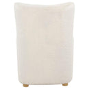 Thornton Faux Fur Upholstered Wingback Lounge Accent Chair Ivory - Home & Sleep Outlet