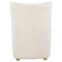 Thornton Faux Fur Upholstered Wingback Lounge Accent Chair Ivory - Home & Sleep Outlet