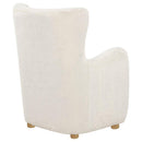 Thornton Faux Fur Upholstered Wingback Lounge Accent Chair Ivory - Home & Sleep Outlet