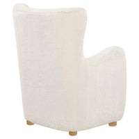 Thornton Faux Fur Upholstered Wingback Lounge Accent Chair Ivory - Home & Sleep Outlet