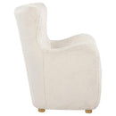Thornton Faux Fur Upholstered Wingback Lounge Accent Chair Ivory - Home & Sleep Outlet