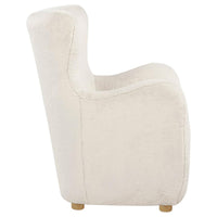 Thornton Faux Fur Upholstered Wingback Lounge Accent Chair Ivory - Home & Sleep Outlet