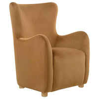 Thornton Velvet Upholstered Wingback Lounge Accent Chair Cognac - Home & Sleep Outlet