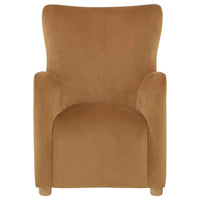 Thornton Velvet Upholstered Wingback Lounge Accent Chair Cognac - Home & Sleep Outlet
