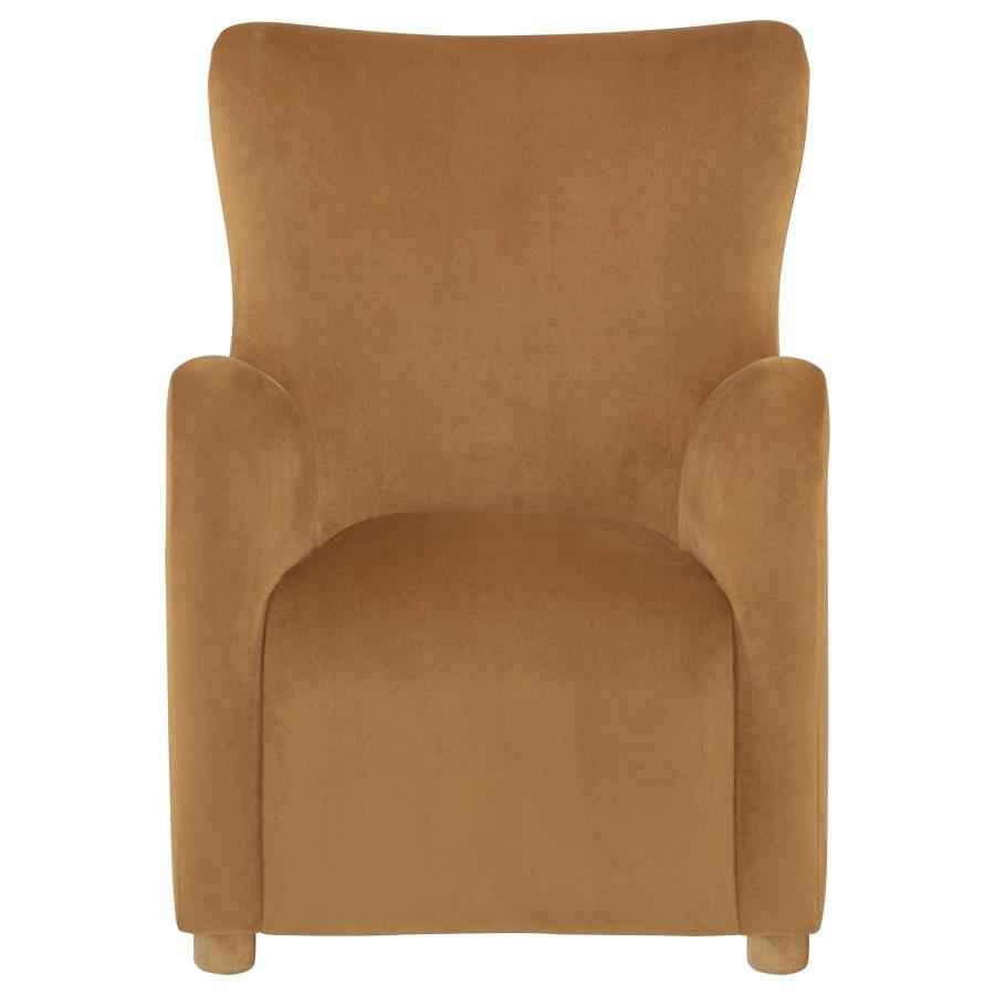 Thornton Velvet Upholstered Wingback Lounge Accent Chair Cognac - Home & Sleep Outlet