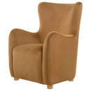 Thornton Velvet Upholstered Wingback Lounge Accent Chair Cognac - Home & Sleep Outlet