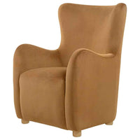 Thornton Velvet Upholstered Wingback Lounge Accent Chair Cognac - Home & Sleep Outlet