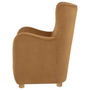 Thornton Velvet Upholstered Wingback Lounge Accent Chair Cognac - Home & Sleep Outlet