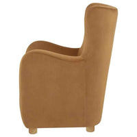 Thornton Velvet Upholstered Wingback Lounge Accent Chair Cognac - Home & Sleep Outlet