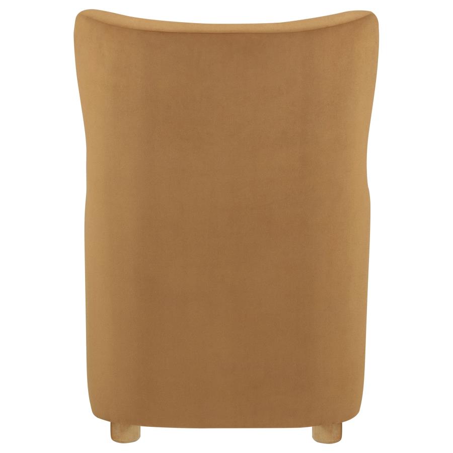 Thornton Velvet Upholstered Wingback Lounge Accent Chair Cognac - Home & Sleep Outlet