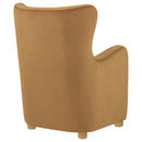 Thornton Velvet Upholstered Wingback Lounge Accent Chair Cognac - Home & Sleep Outlet