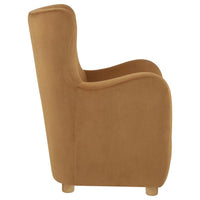Thornton Velvet Upholstered Wingback Lounge Accent Chair Cognac - Home & Sleep Outlet
