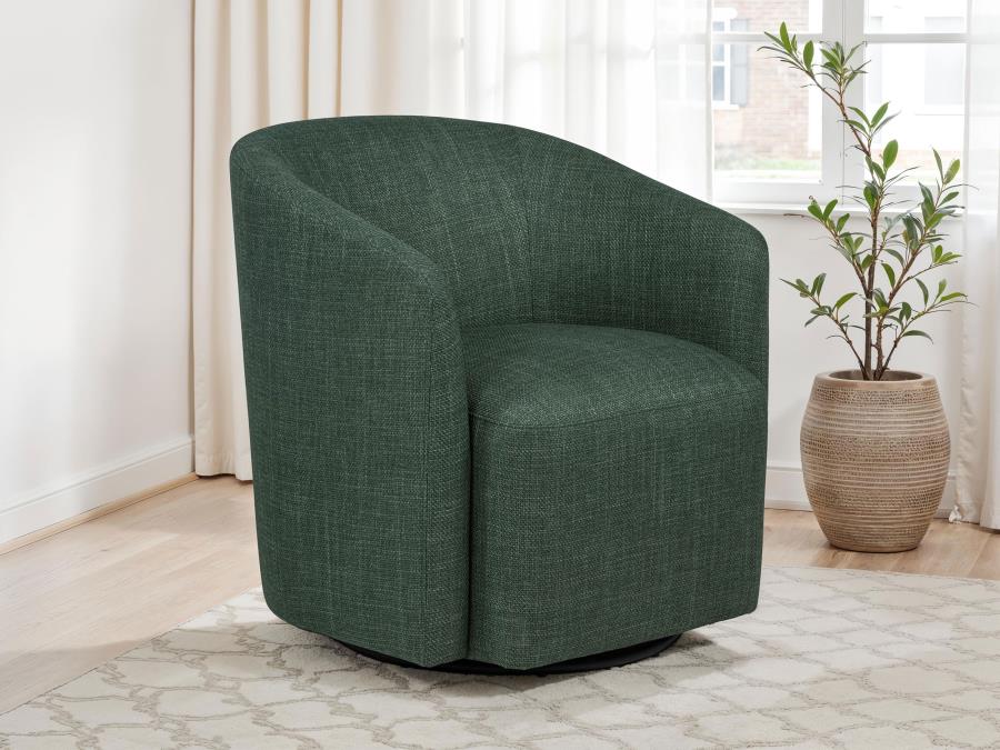 Home & Sleep Outlet - Mossbrook Fabric Upholstered Swivel Accent Chair Green