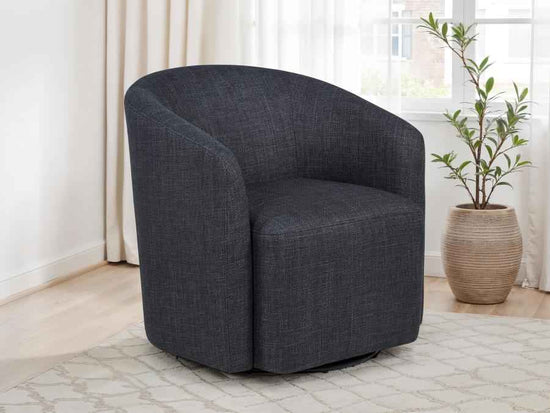 Mossbrook Fabric Upholstered Swivel Accent Chair Anthracite