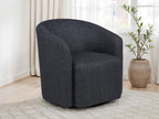 Home & Sleep Outlet - Mossbrook Fabric Upholstered Swivel Accent Chair Anthracite