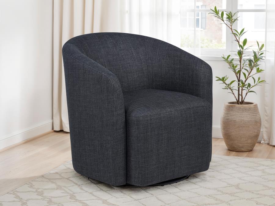 Home & Sleep Outlet - Mossbrook Fabric Upholstered Swivel Accent Chair Anthracite