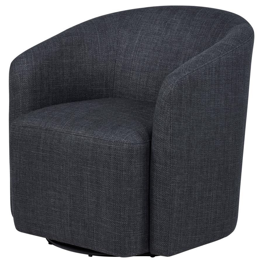 Home & Sleep Outlet - Mossbrook Fabric Upholstered Swivel Accent Chair Anthracite