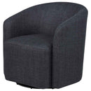 Mossbrook Fabric Upholstered Swivel Accent Chair Anthracite - Home & Sleep Outlet