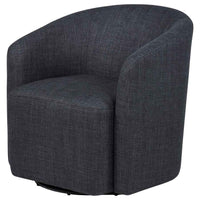 Mossbrook Fabric Upholstered Swivel Accent Chair Anthracite - Home & Sleep Outlet
