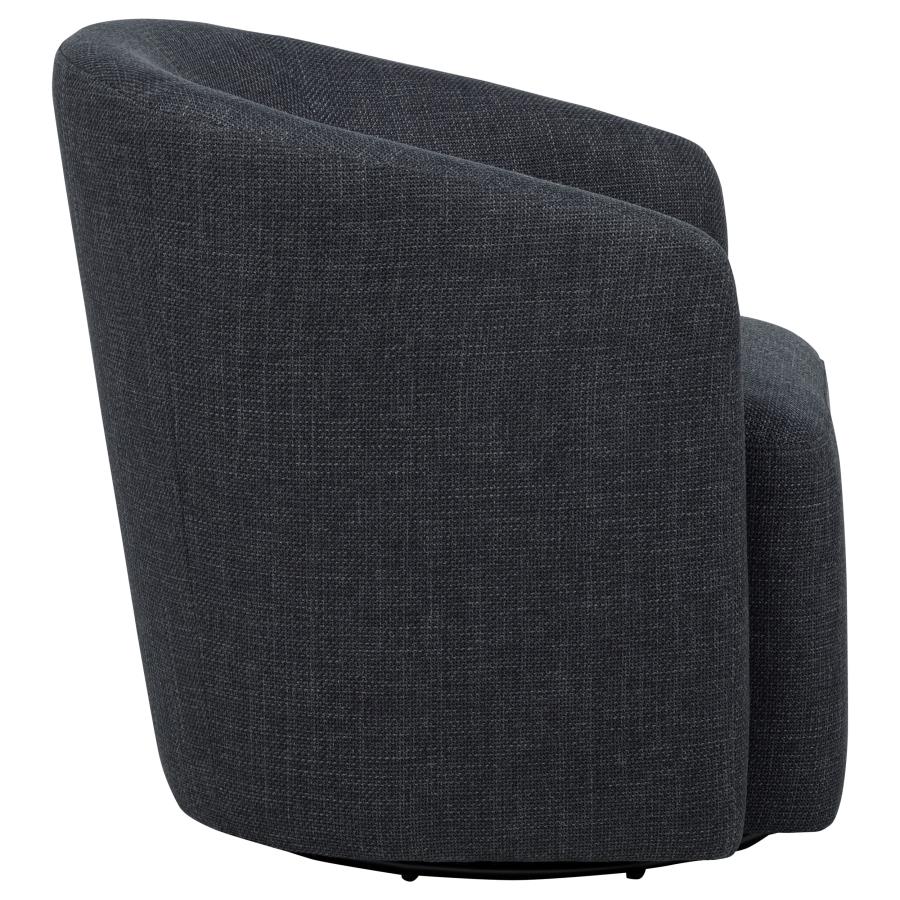 Home & Sleep Outlet - Mossbrook Fabric Upholstered Swivel Accent Chair Anthracite