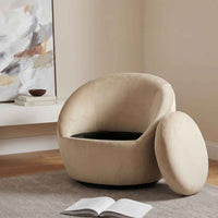 Myernick Velvet Upholstered Swivel Accent Chair Camel - Home & Sleep Outlet