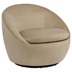 Home & Sleep Outlet - Myernick Velvet Upholstered Swivel Accent Chair Camel