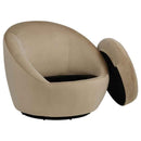Myernick Velvet Upholstered Swivel Accent Chair Camel - Home & Sleep Outlet