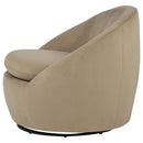 Myernick Velvet Upholstered Swivel Accent Chair Camel - Home & Sleep Outlet