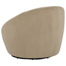 Myernick Velvet Upholstered Swivel Accent Chair Camel - Home & Sleep Outlet