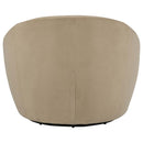 Myernick Velvet Upholstered Swivel Accent Chair Camel - Home & Sleep Outlet