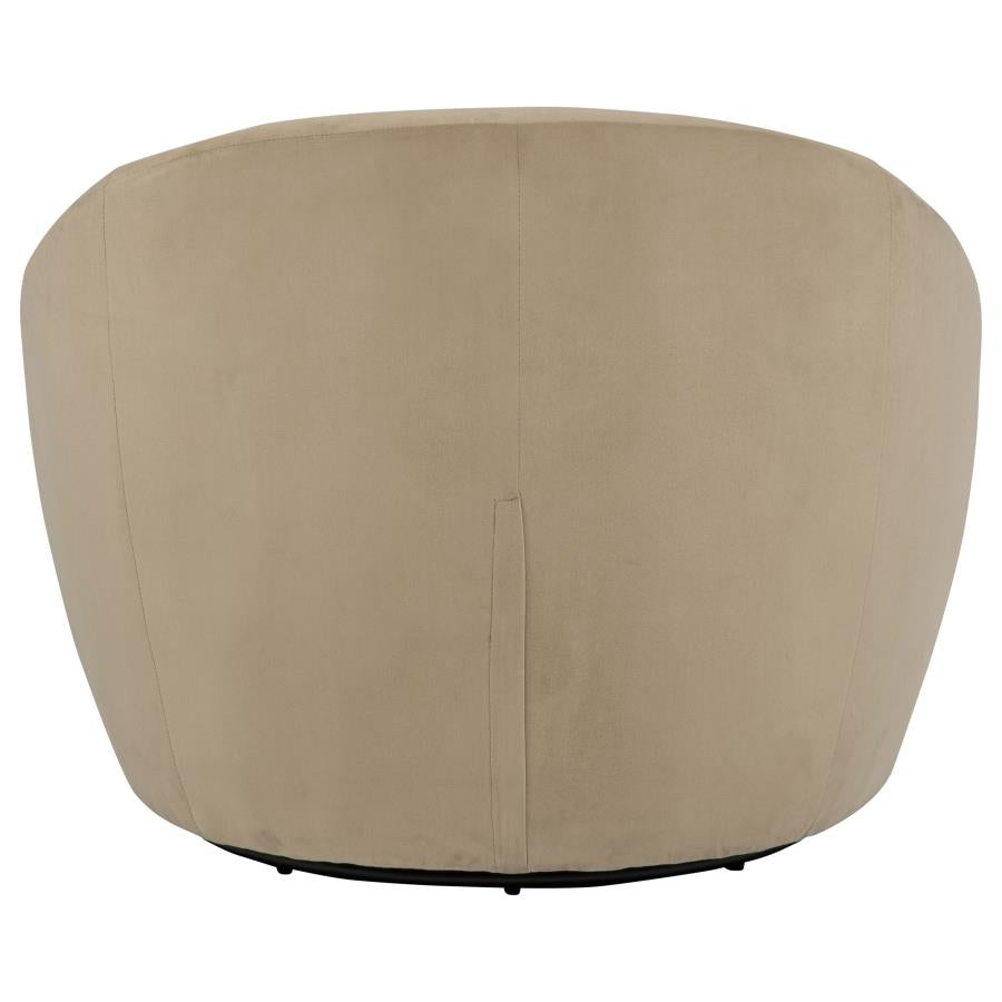 Myernick Velvet Upholstered Swivel Accent Chair Camel - Home & Sleep Outlet