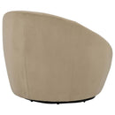 Myernick Velvet Upholstered Swivel Accent Chair Camel - Home & Sleep Outlet