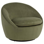 Home & Sleep Outlet - Myernick Velvet Upholstered Swivel Accent Chair Olive