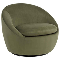Myernick Velvet Upholstered Swivel Accent Chair Olive - Home & Sleep Outlet