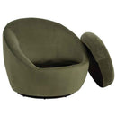 Myernick Velvet Upholstered Swivel Accent Chair Olive - Home & Sleep Outlet