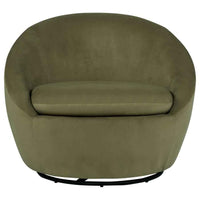 Myernick Velvet Upholstered Swivel Accent Chair Olive - Home & Sleep Outlet