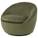 Myernick Velvet Upholstered Swivel Accent Chair Olive - Home & Sleep Outlet